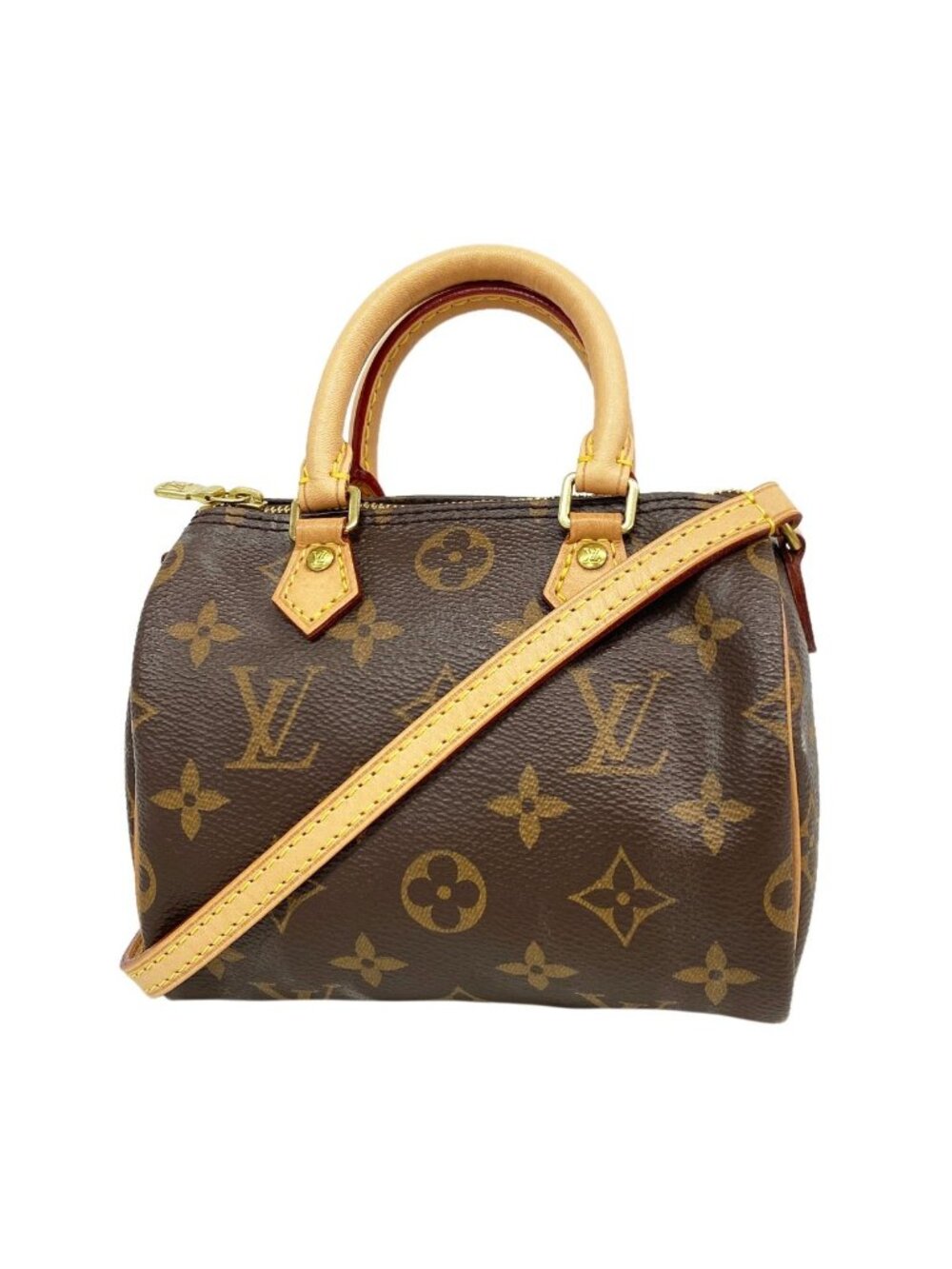 Louis Vuitton Handbag Monogram Nano Speedy Brown 2-Way Bag